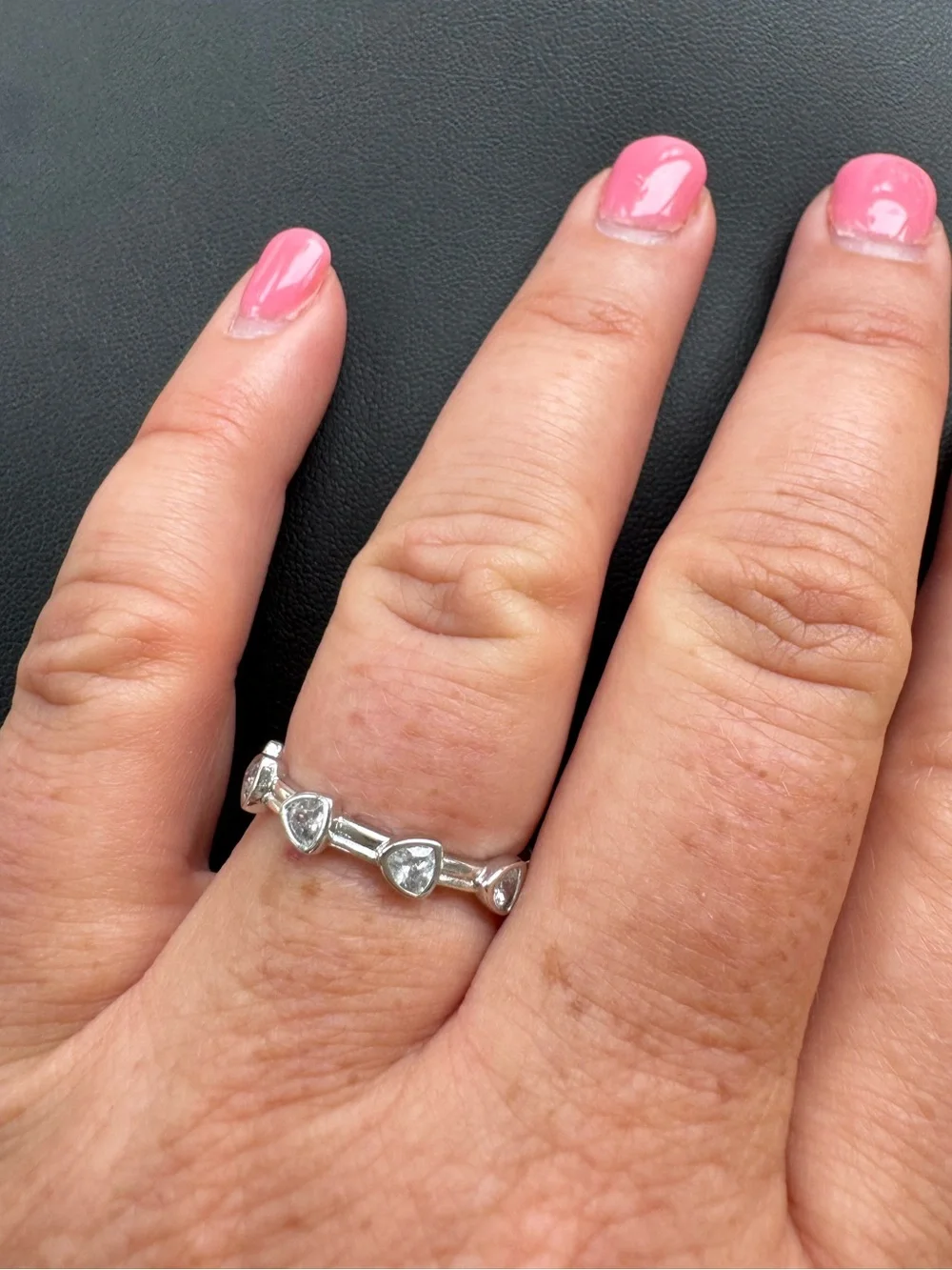 Kendra Scott Arden Silver & White Crystal Eternity Ring